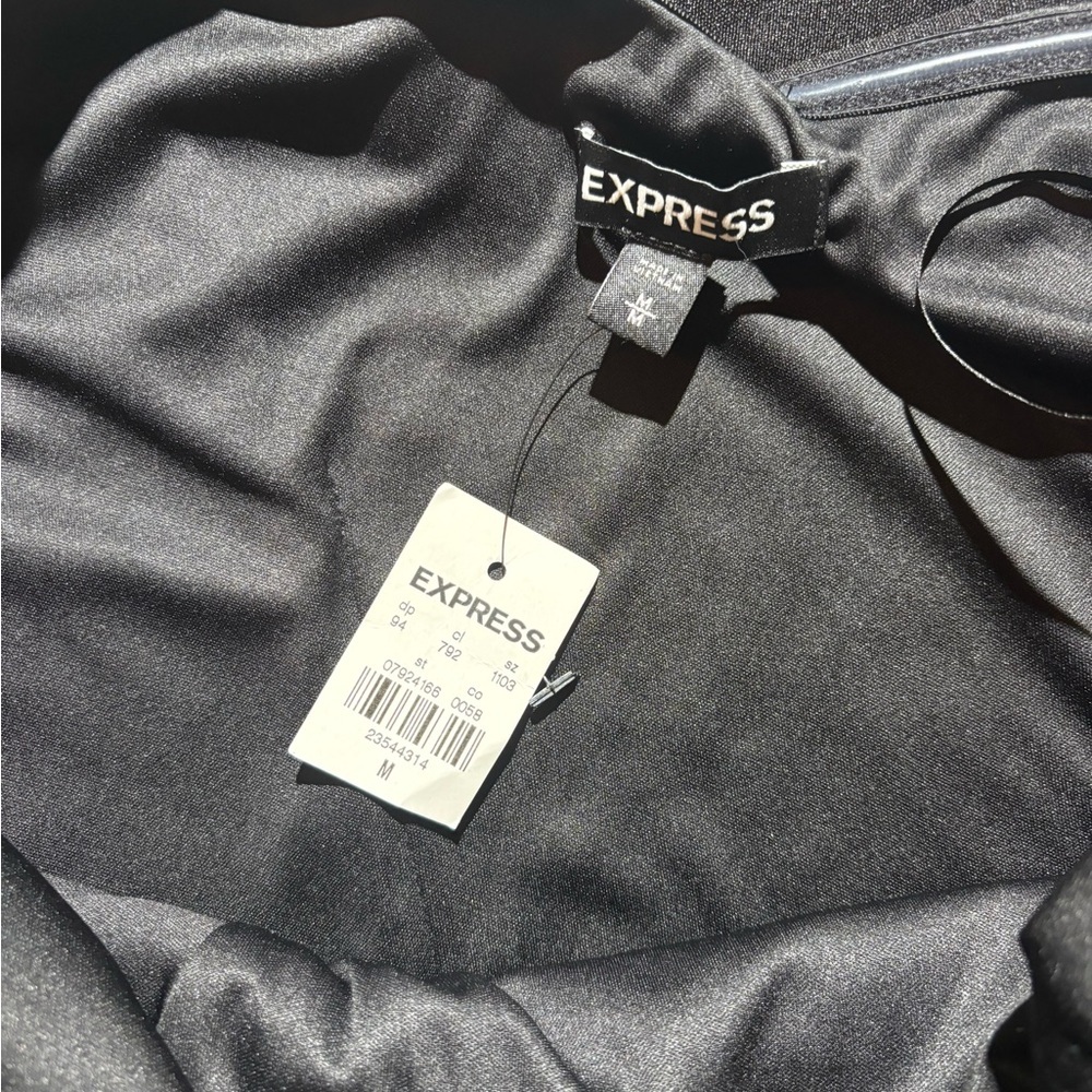 Express Black Asymmetrical Ruffle Dress - Picture 3 of 9